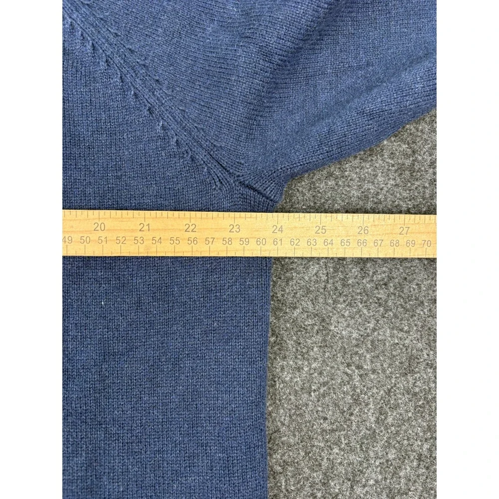 LL Bean Mens XL Tall Blue Cotton Cashmere Crewneck Raglan Sweater 516968